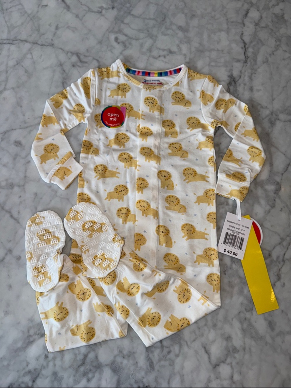 NWT MAGNETIC ME MODAL LION FOOTIE 12/18M